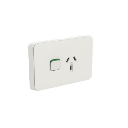 Picture of Single Power Point Skin, Clipsal Iconic, Horizontal Mount, 250V, 10A, Clip-On
