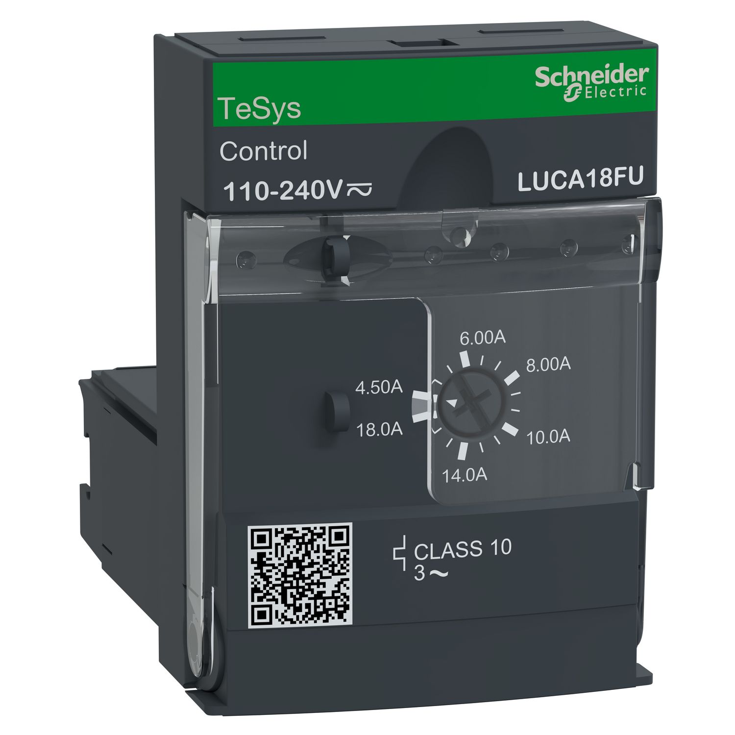 Picture of Standard control unit, TeSys Ultra, 3P, 4.5 to 18A, 690VAC, thermal magnetic protection, class 10, 110 to 240VAC/DC coil