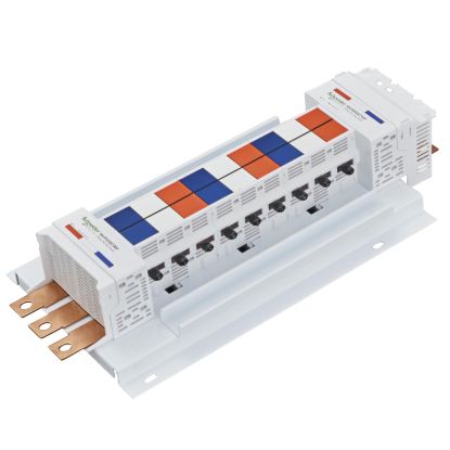 Picture of SAU Chassis, Acti9, 250A, 3Ph, 24 poles, 27mm for C120 MCB, dual feed