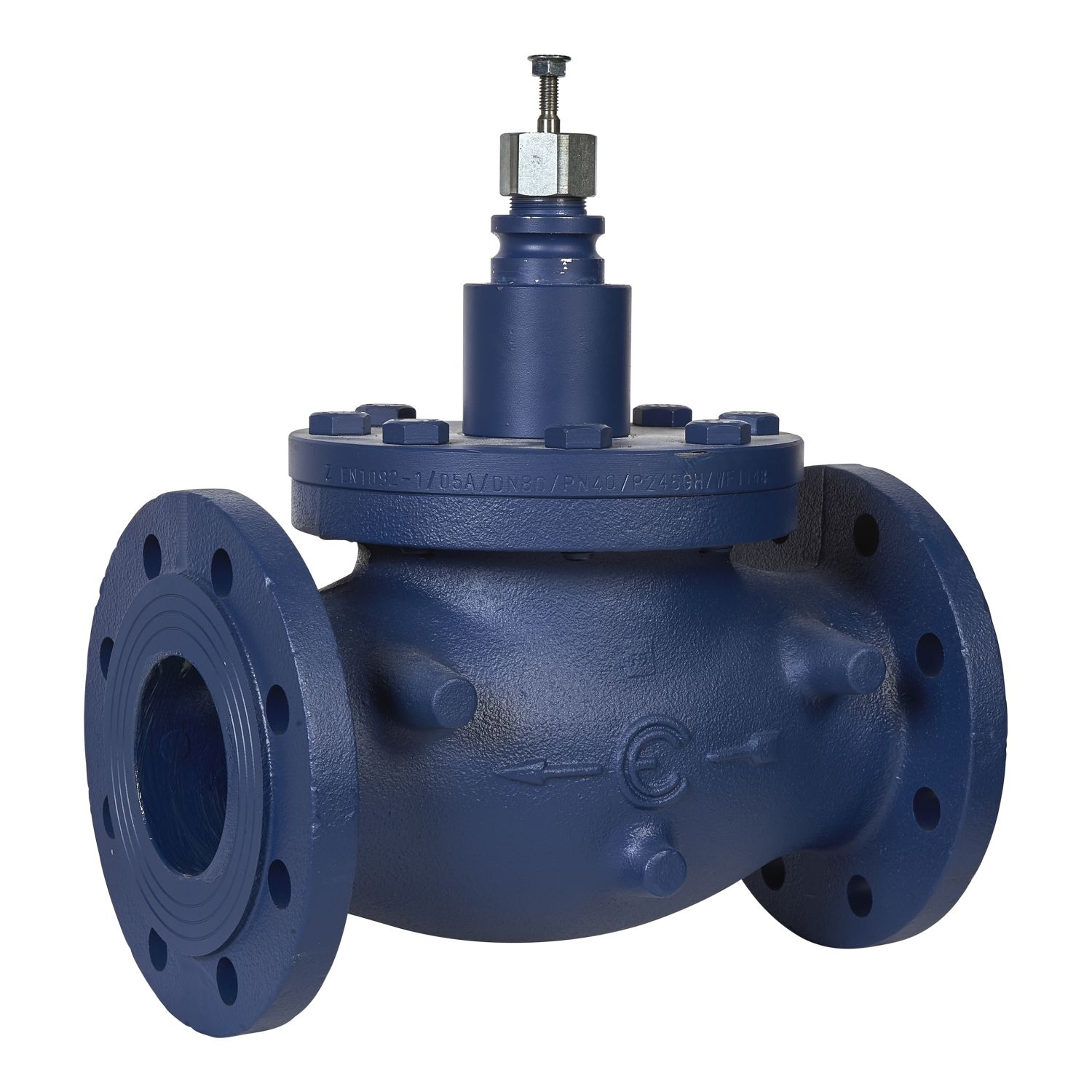 Picture of Globe Valve, 80mm, 2-Way, Flanged, stem Up Closed, Stainless Steel, 110kvs, Glycol 25-50% Steam and Water
