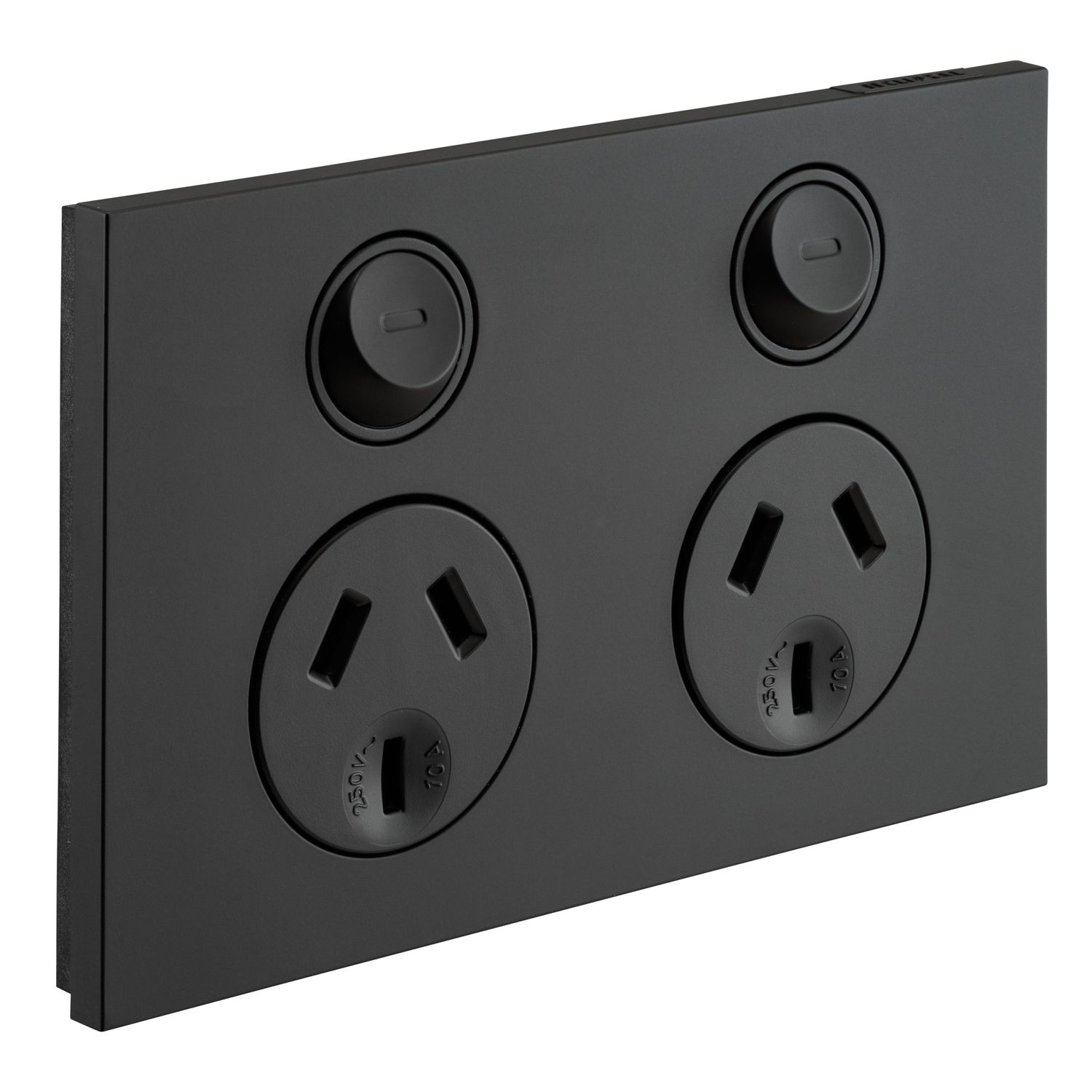 Picture of Double Power Point Cover, Saturn Zen, Horizontal Mount, 250V, 10A