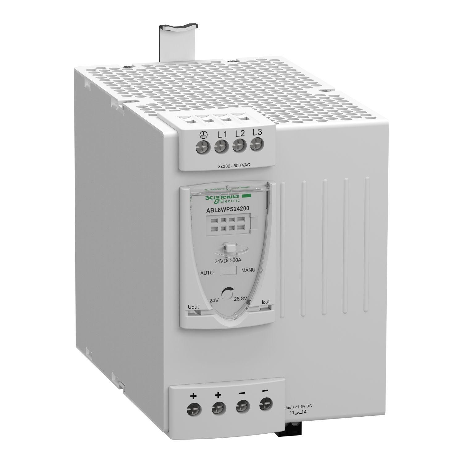 Picture of Regulated Switch Power Supply, Phaseo ABL7 ABL8, 3 phase, 380..500V AC, 24V, 20A