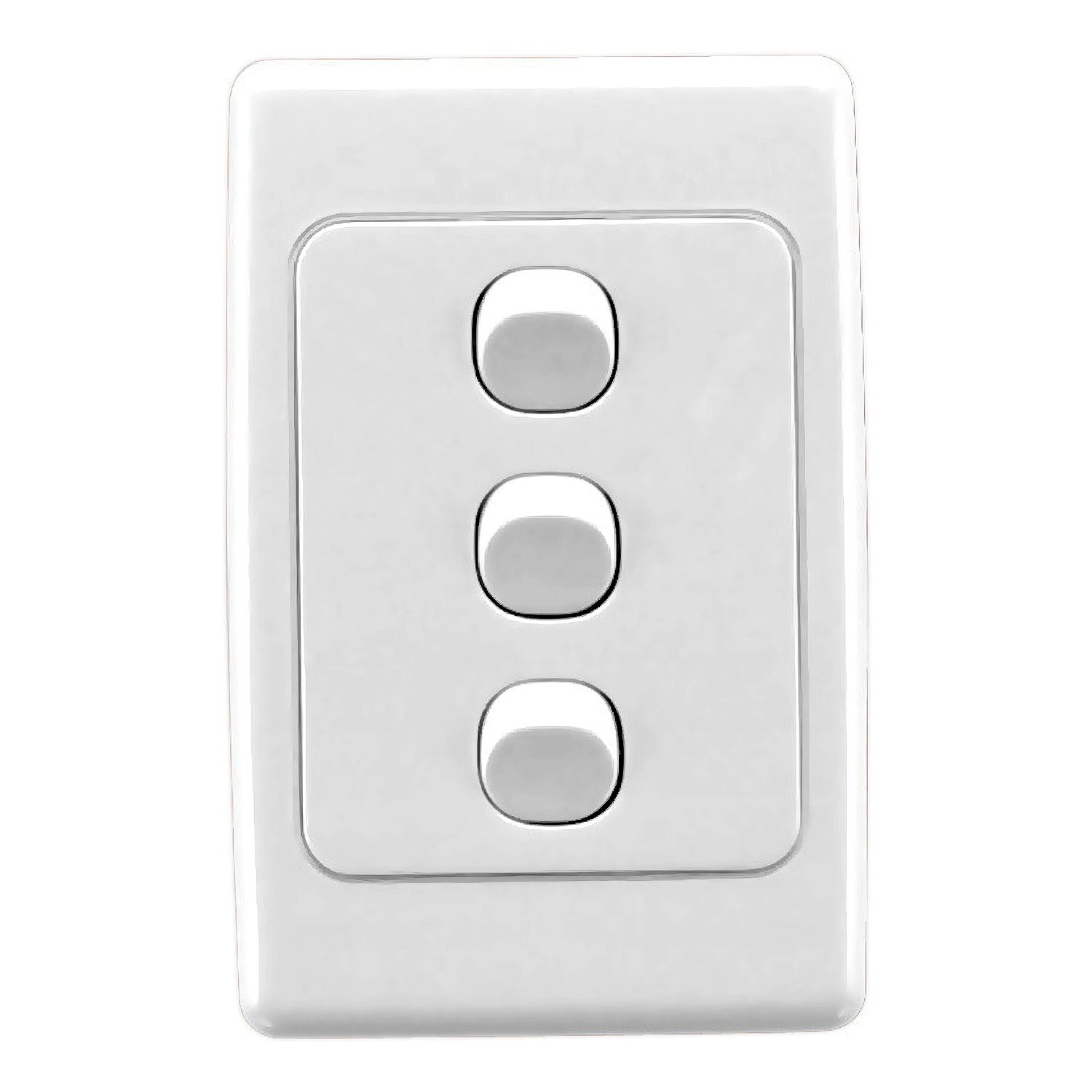 Picture of Flush Switch, 2000 Series, 3 Gang, 250VAC, 10A, Standard, Vertical