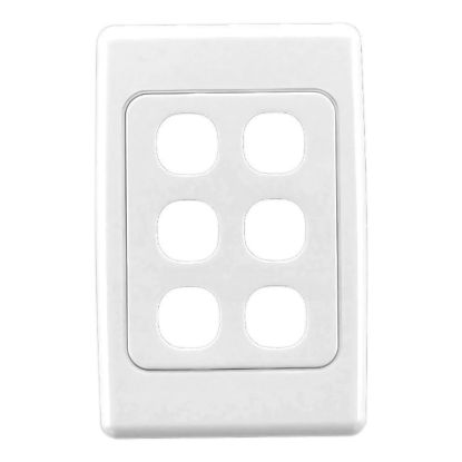Picture of Flush Surround and Grid Plate, 2000 Series, 6 Gang, Vertical/Horizontal Mount, Standard Size