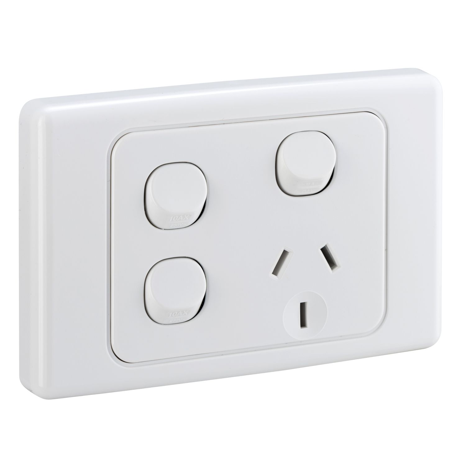Picture of Single Switch Socket Outlet, 2000 Series, 250V, 10A, 2 Removable Extra Switch