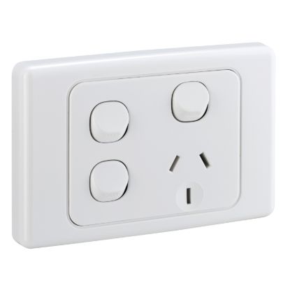 Picture of Single Switch Socket Outlet, 2000 Series, 250V, 10A, 2 Removable Extra Switch