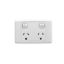 Picture of Twin Switch Socket Outlet, 2000 Series, 250V, 10A, Round Earth Pin