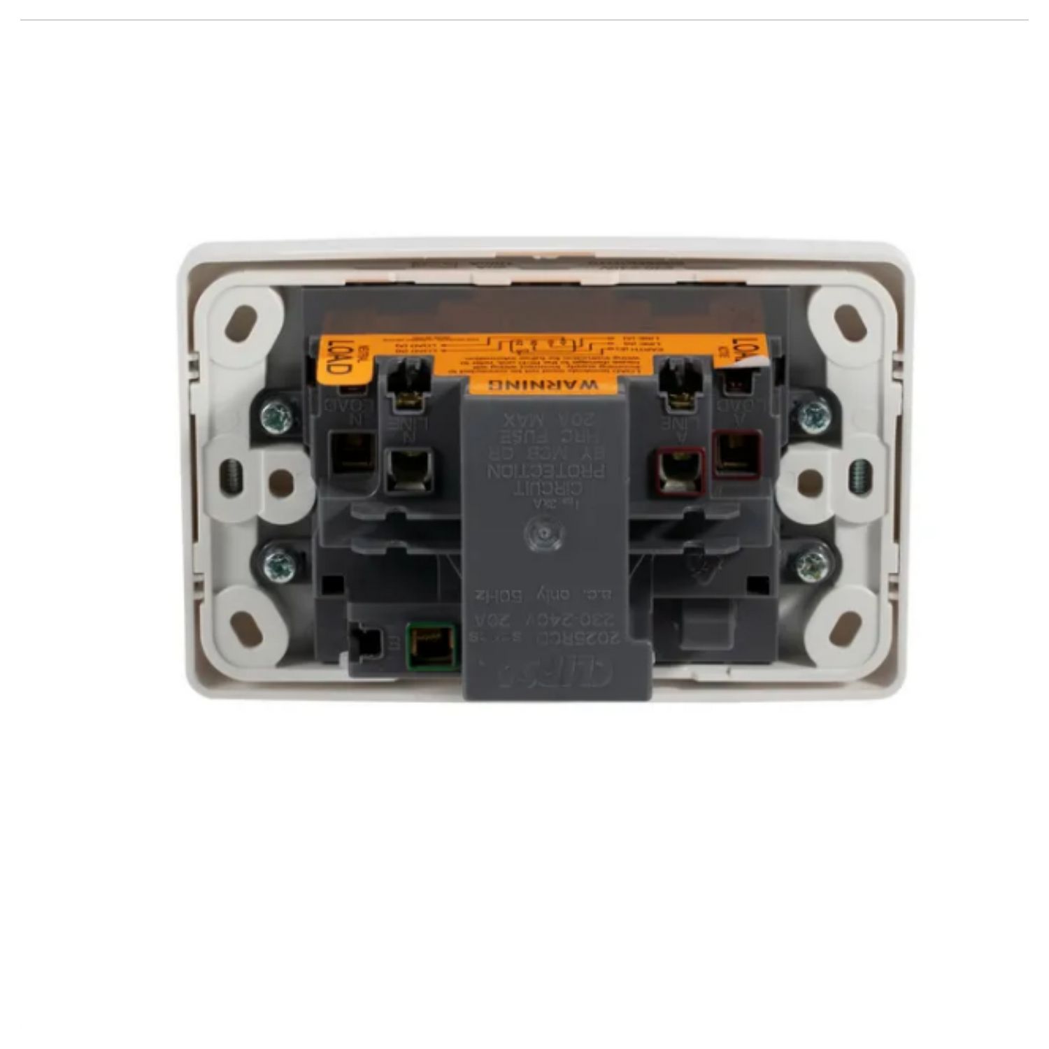 Picture of RCD Protected Twin Switch Socket Outlet, 2000 Series, 250V, 10A, 2 Pole, 10mA RCD