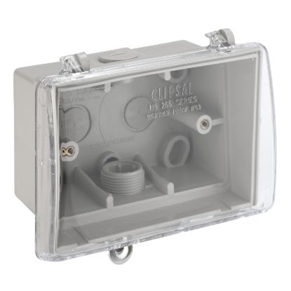 Picture of Weather Protective Box, Clipsal - Mounting Accessories, 137x110x77mm, with Clear Lid and Locking Provision