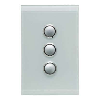 Picture of Push Button Switch LED, Saturn Series, 3 Gang, 250V, 16AX/20A