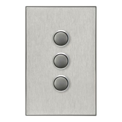 Picture of Push Button Switch LED, Saturn Series, 3 Gang, 250V, 16AX/20A