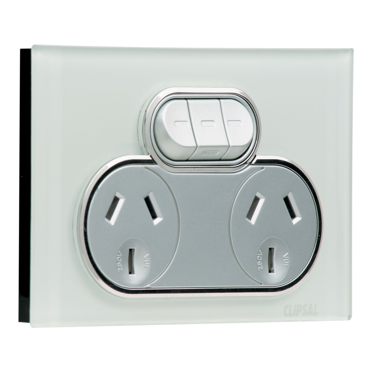 Picture of Double Switch Power Point, Saturn Series, 250V, 10A, Non-removable, Extra Switch