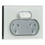 Picture of Double Switch Power Point, Saturn Series, 250V, 10A, Non-removable, Extra Switch