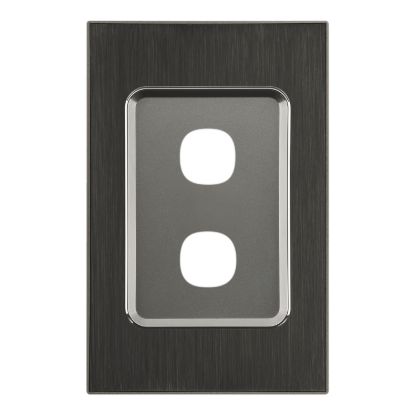 Picture of Switch Grid Plate and Cover, Saturn Series, 2 Gang, Vertical/Horizontal Mount