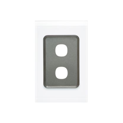 Picture of Switch Grid Plate and Cover, Saturn Series, 2 Gang, Vertical/Horizontal Mount