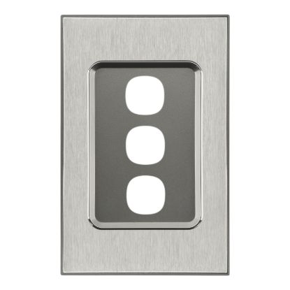 Picture of Switch Grid Plate and Cover, Saturn Series, 3 Gang, Vertical/Horizontal Mount