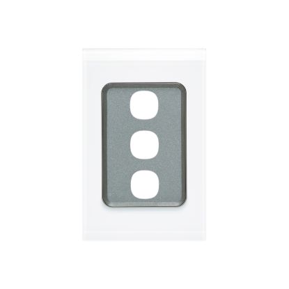 Picture of Switch Grid Plate and Cover, Saturn Series, 3 Gang, Vertical/Horizontal Mount