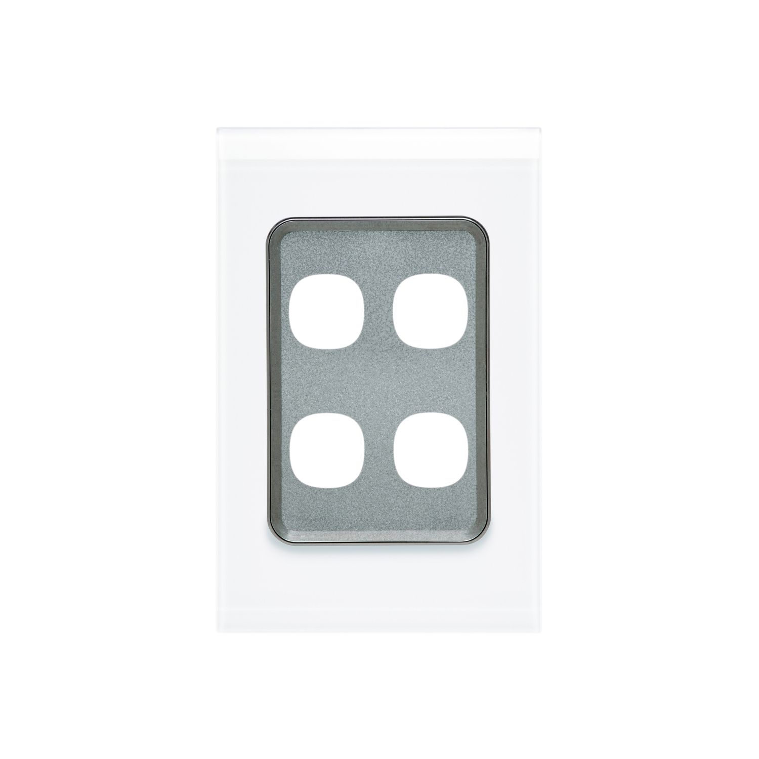 Picture of Switch Grid Plate and Cover, Saturn Series, 4 Gang, Vertical/Horizontal Mount