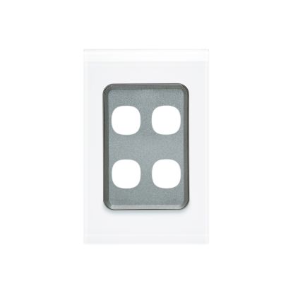 Picture of Switch Grid Plate and Cover, Saturn Series, 4 Gang, Vertical/Horizontal Mount