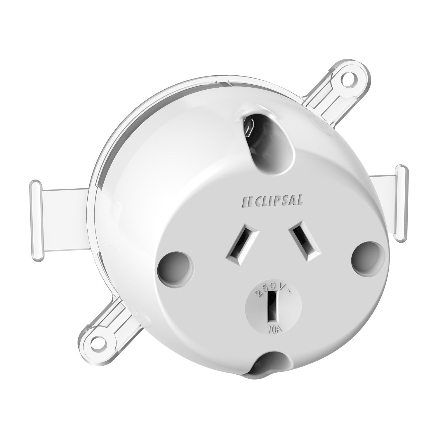 Picture of Single Socket Outlet, Standard Series, 250VAC, 10A, 3 PIN, Surface Mount, 4 Terminal
