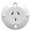 Picture of Single Socket Outlet, Standard Series, 250VAC, 10A, 3 PIN, Flush Mount, Suits Round Junction Box