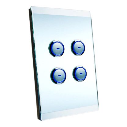 Picture of Glass Fascia, C-Bus Control and Management System, 4 Gang, Saturn Series, Rectangular