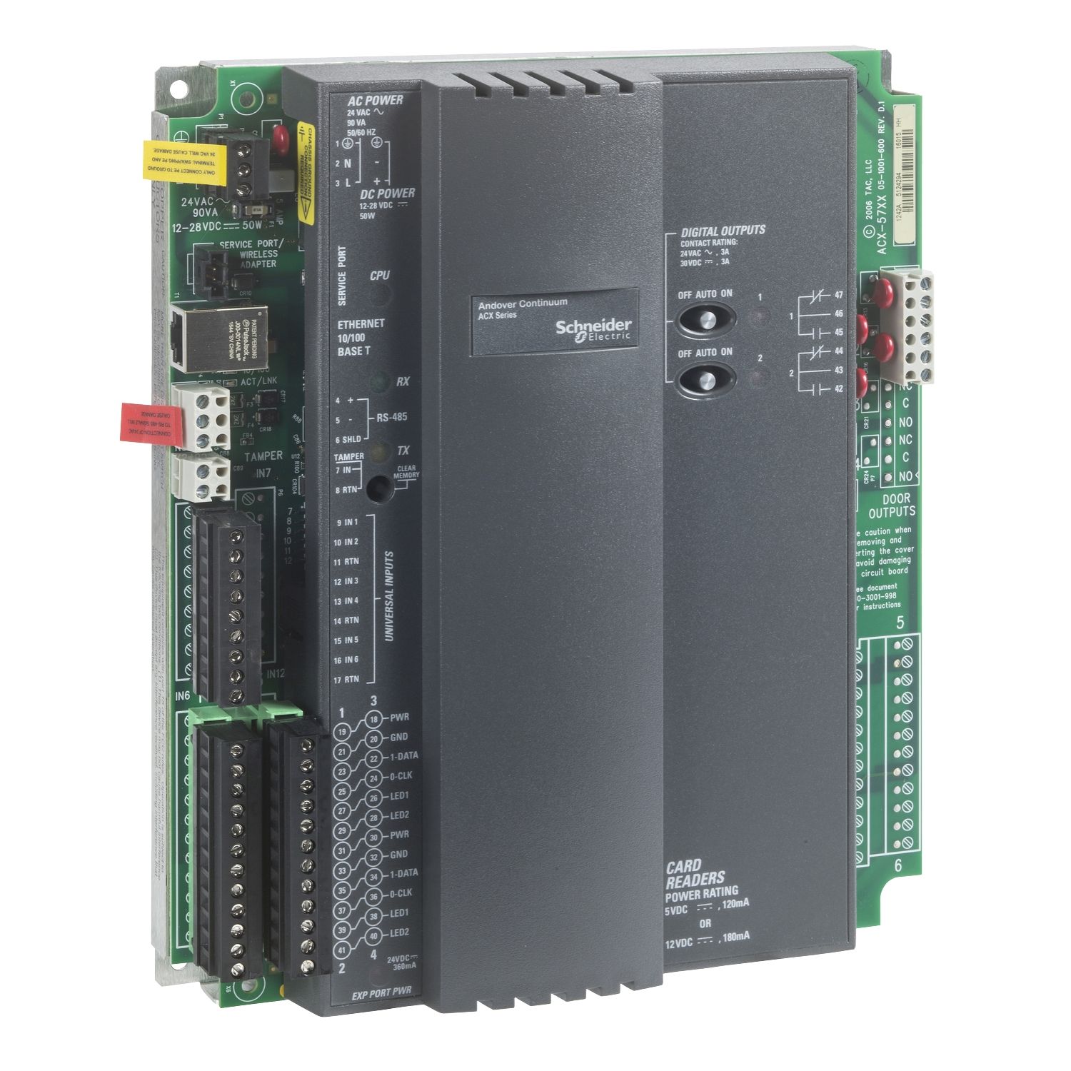 Picture of ACX Series Contoller, Ethernet, 8 Readers, 10/100 bT, 12 Universal Inputs, 4 Digital Outputs, 1 Tamper Input