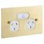 Picture of Twin Switch Socket Outlet, Metal Plate Series, 250V, 10A, BBSL Style, Flat Plate