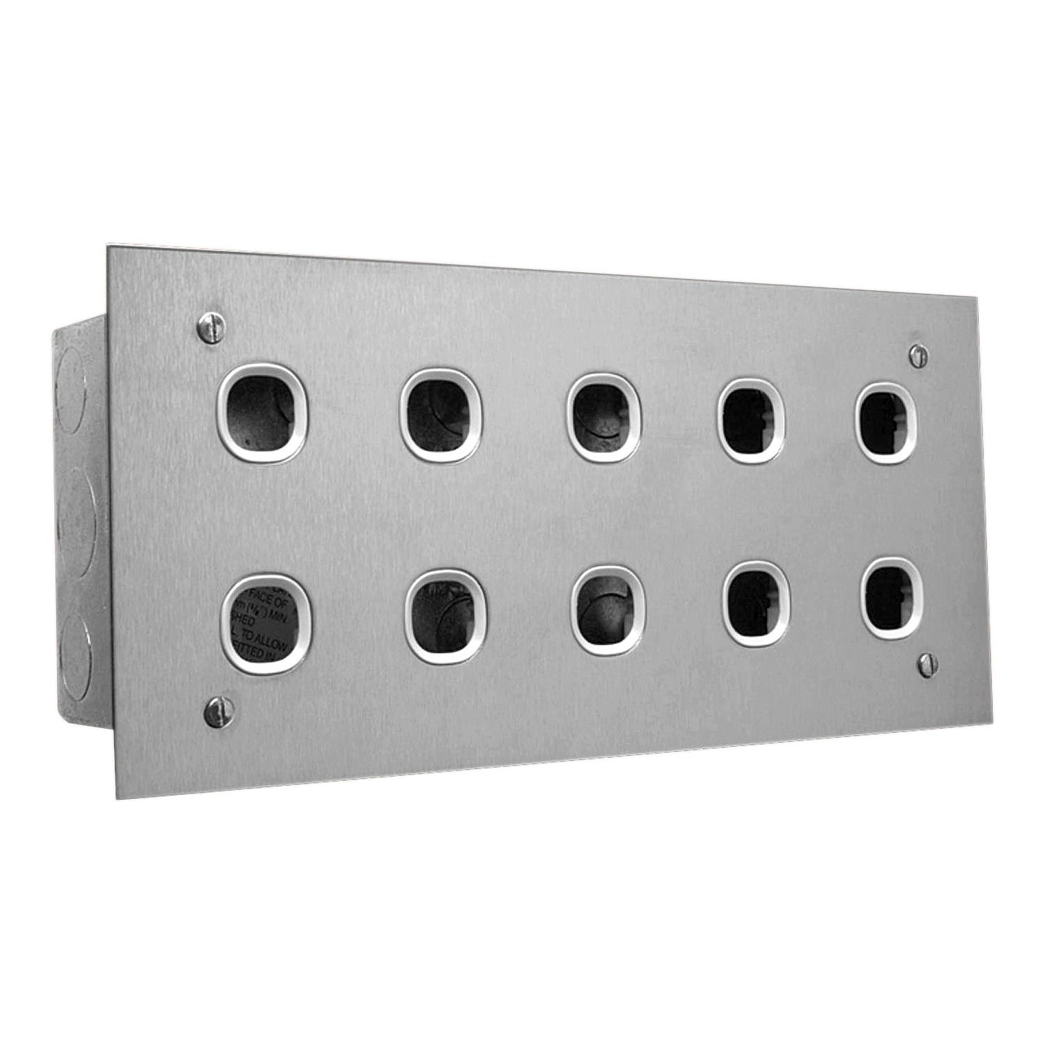 Picture of Switch Plate, Metal Plate Series, 10 Gang, Stainless Steel, 2 Rows of 5