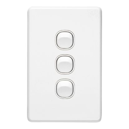 Picture of Flush Switch, Classic C2000 Series, 3 Gang, 250VAC, 10A, Vertical