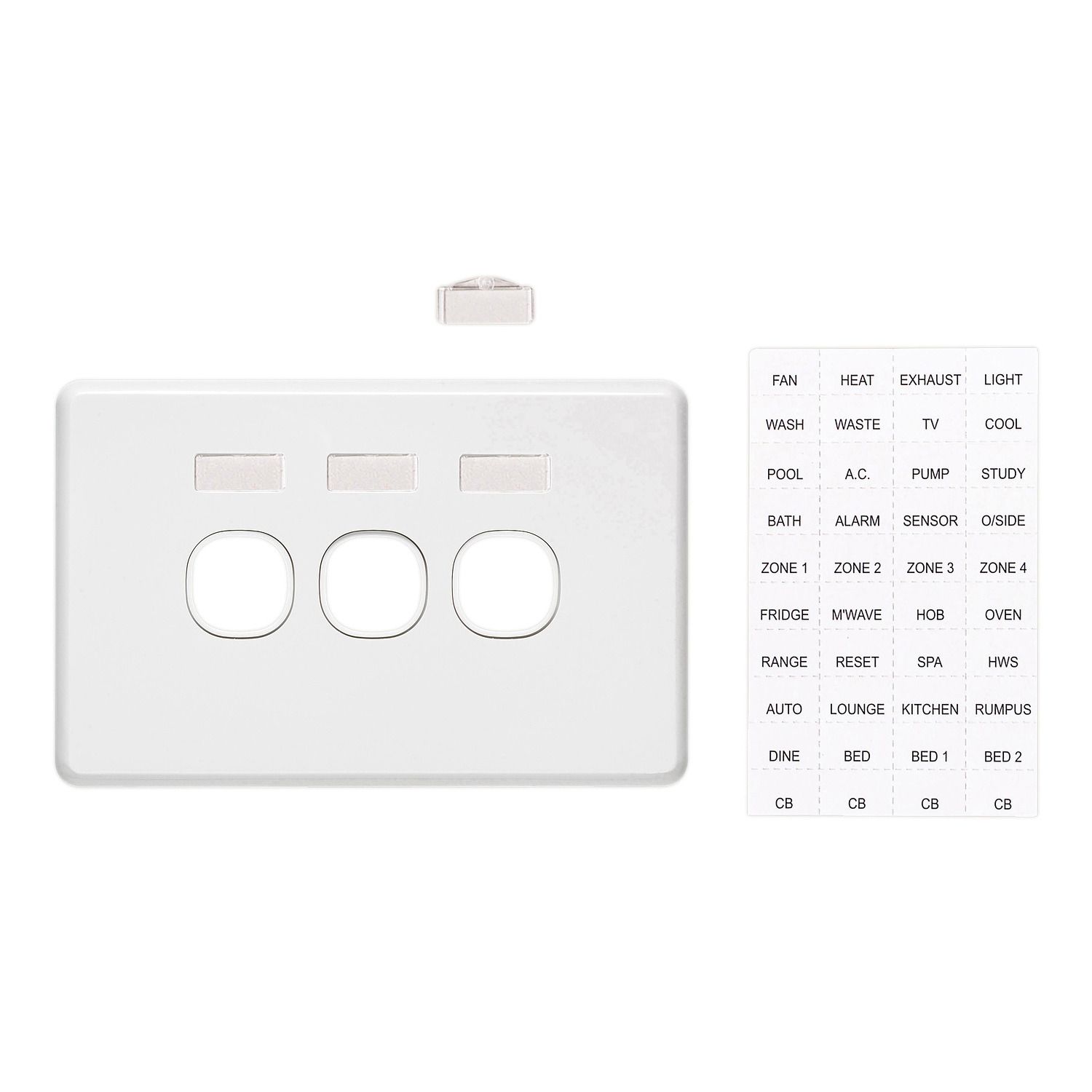 Picture of Switch Grid Plate and Cover, Classic C2000 Series, 3 Gang, Less Mechanism, Horizontal Mount