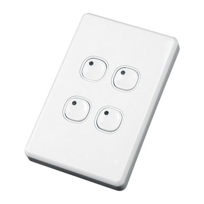 Picture of Plastic Plate Wall Switches, C-Bus Control and Management System, 4 Button