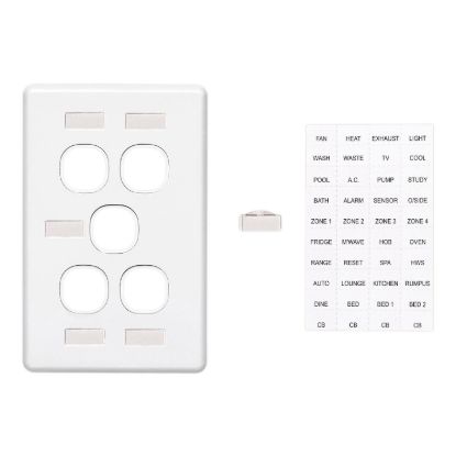 Picture of Switch Grid Plate and Cover, Classic C2000 Series, 5 Gang, Vertical Mount