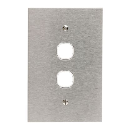 Picture of Switch Grid Plate and Cover, Metal Plate Series, 2 Gang, BSL Style, Less Mechanism, Over Size