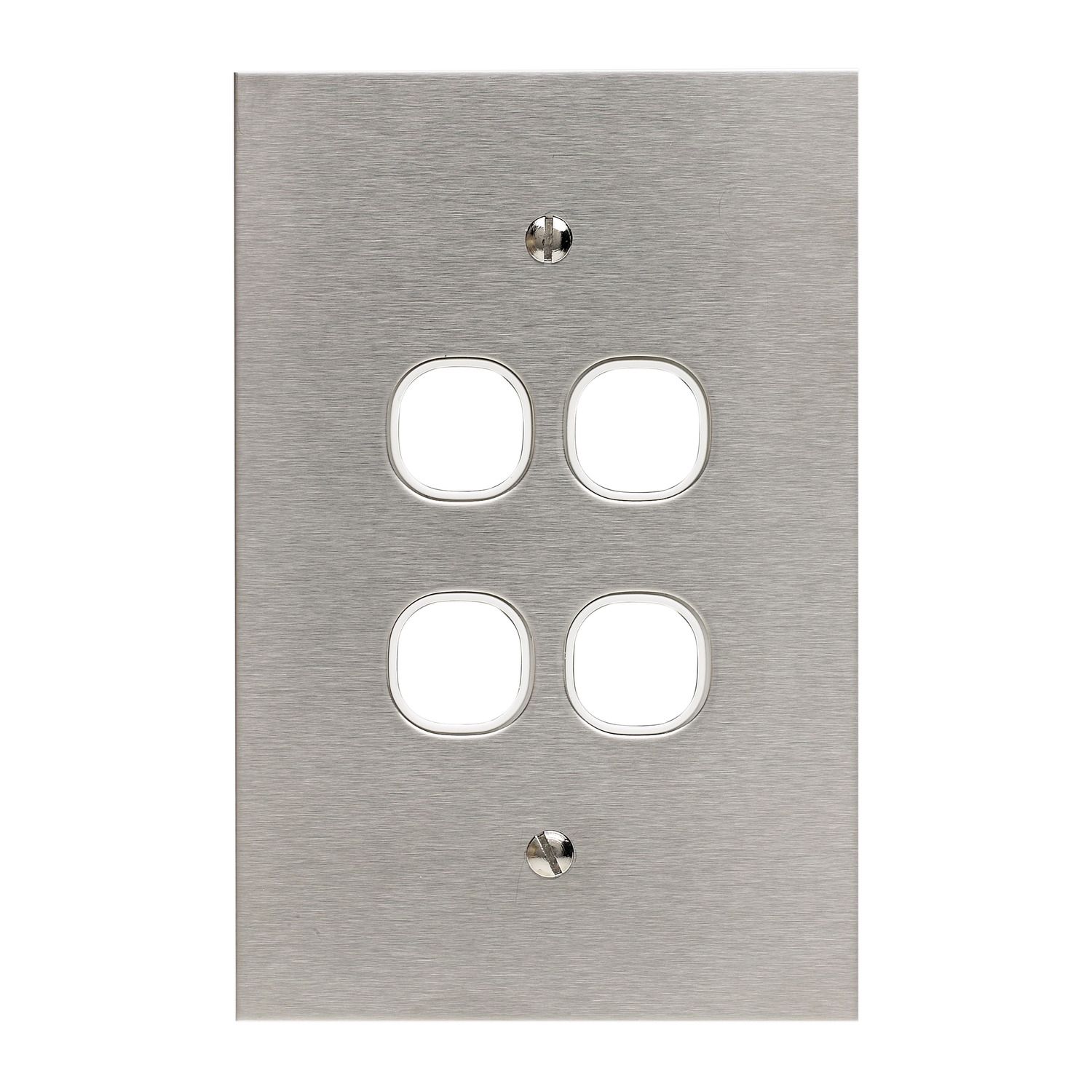 Picture of Switch Grid Plate and Cover, Metal Plate Series, 4 Gang, BSL Style, Less Mechanism, Over Size