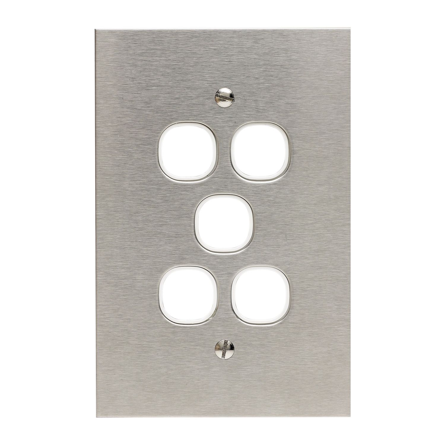 Picture of Switch Grid Plate and Cover, Metal Plate Series, 5 Gang, BSL Style, Less Mechanism, Over Size