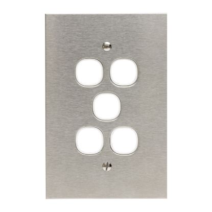 Picture of Switch Grid Plate and Cover, Metal Plate Series, 5 Gang, BSL Style, Less Mechanism, Over Size