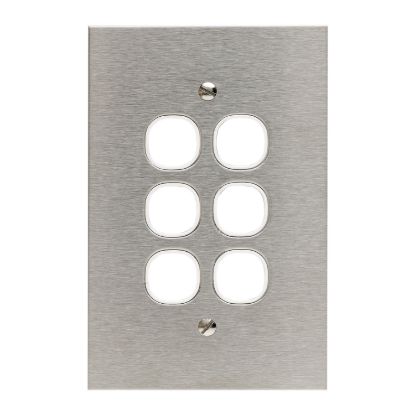 Picture of Switch Grid Plate and Cover, Metal Plate Series, 6 Gang, BSL Style, Less Mechanism, Over Size