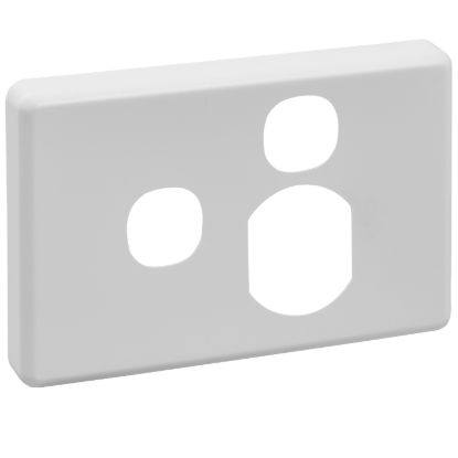 Picture of Socket Outlet Cover Plate, Classic C2000 Series, Horizontal Mount, Metal Finish