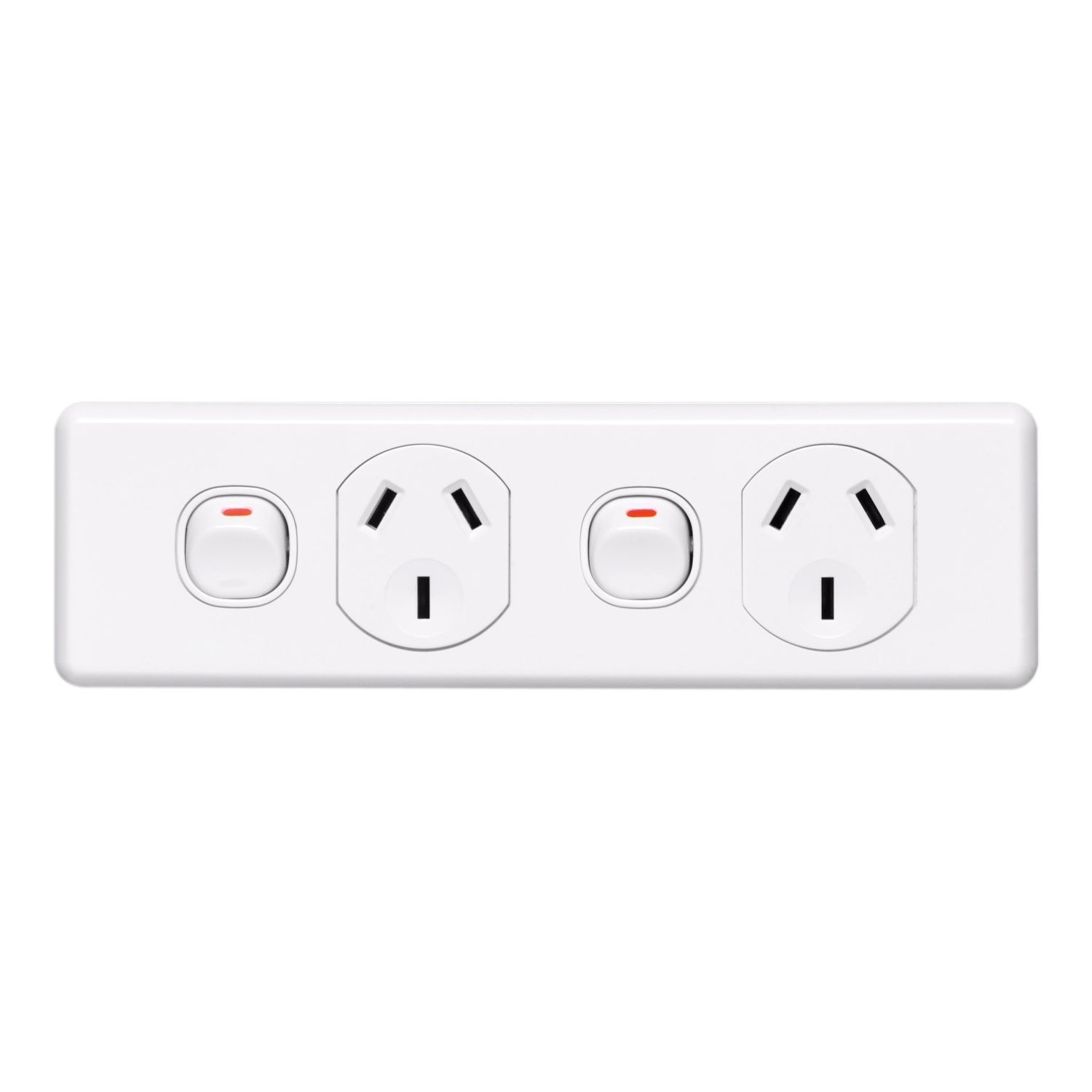Picture of Switched Socket Outlet, Classic C2000 Series, Twin, 250V, 10A, Skirt Mount, 2 Pole