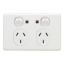 Picture of Twin Switch Socket Outlet, Classic C2000 Series, Classic, 250V, 10A, Indicator