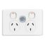 Picture of Switched Socket Outlet, Classic C2000 Series, Twin, 250V, 10A, 1 Pole, Surge Protection