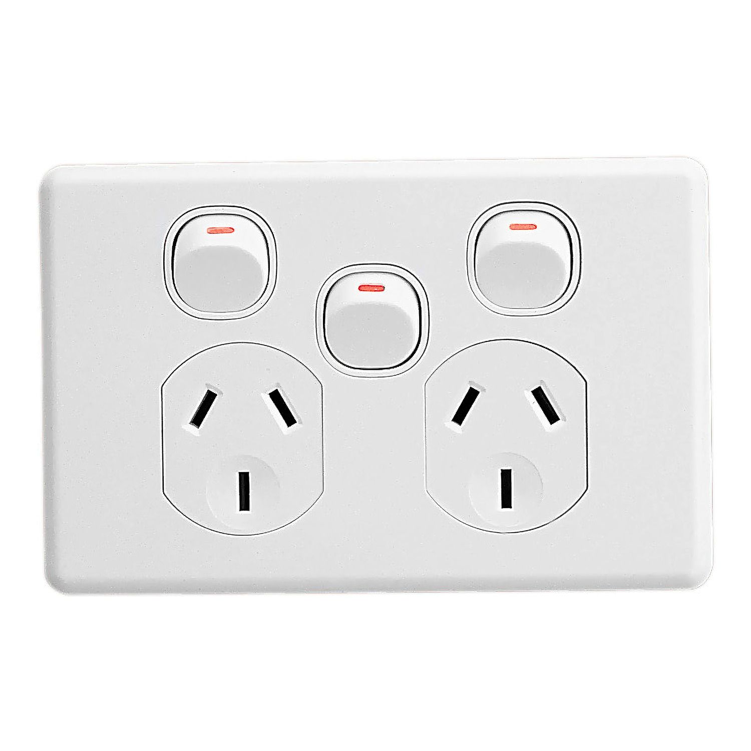 Picture of Switched Socket Outlet, Classic C2000 Series, Twin, 250V, 10A, Removable Extra Switch