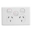 Picture of Switched Socket Outlet, Classic C2000 Series, Twin, 250V, 10A, Removable Extra Switch