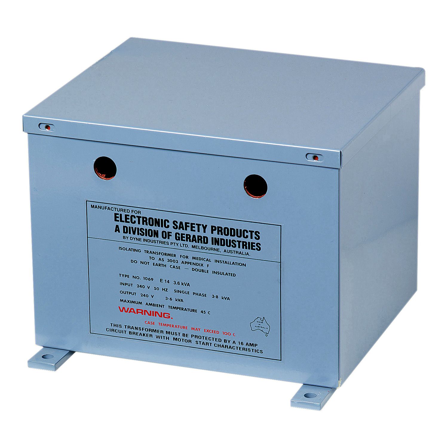 Picture of Isolation Transformer, Medilec, 240V, 3.6kVA, Non-Encapsulated
