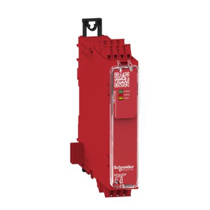 Picture of safety module, Harmony XPSU, Cat 4, expansion use with universal range, 24V AC or DC, spring