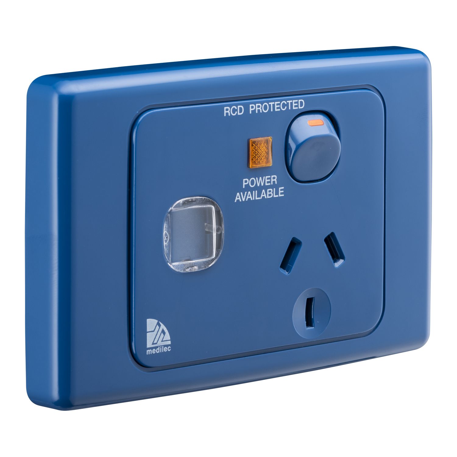 Picture of Single Switch Socket Outlet, Medilec, 250V, 10A, Circuit Identification
