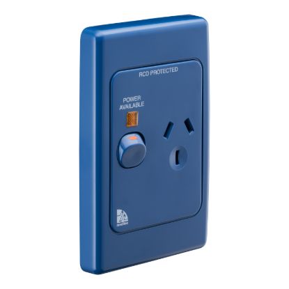 Picture of Single Switch Socket Outlet, Medilec, 250V, 10A, Vertical, Indicator