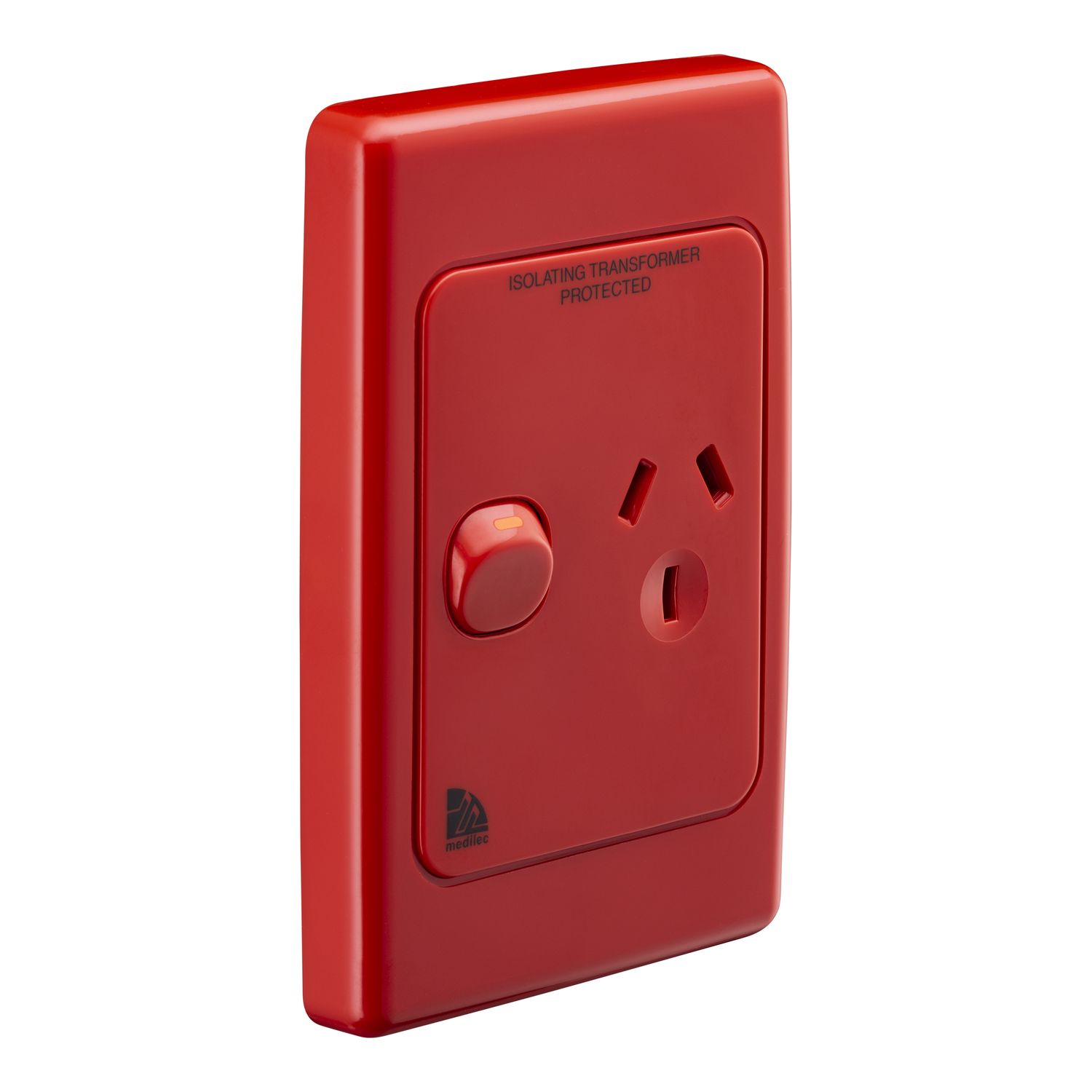 Picture of Single Switch Socket Outlet, Medilec, 250V, 10A, Vertical, 2 Pole