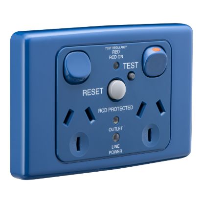 Picture of Switched Socket, Medilec, Twin 10A RCD 10mA